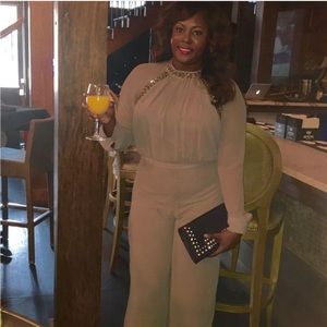 Bebe jeweled jumpsuit